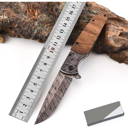 8.3'' Tactical Knife Folding Blade Hunting Knife Outdoor Camping Survival Small Straight Knives 440C Steel EDC Self-defense Tool