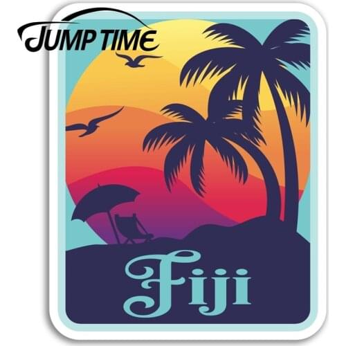 Jump Time for Fiji Vinyl Stickers Sunset Cool Travel Sticker Laptop Luggage Car Bumper Decal Waterproof Car Accessories