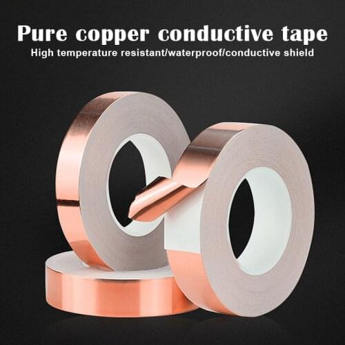30mm Waterproof Pure Copper Tape Self-Adhesive High Temperature Resistance Anti-Radiation Hand Tools LXY9