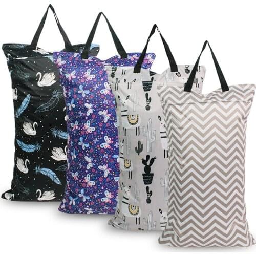 40X70cm 2 Pockets Waterproof Baby Diaper Bags Wet Bag Diaper Organizers Diapers For Children Reusable Changing Nappy Cloth Dag D