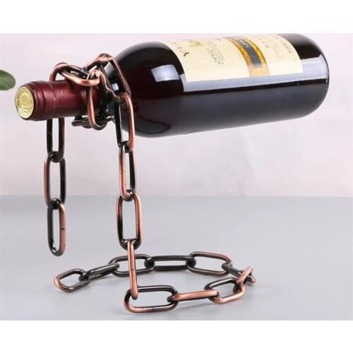 Magic Metal Hanging Suspension Chain Wine Racks European Retro Creative Handmade Restaurant Bar Stand Bracket Display Stand