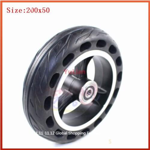 200x50 Solid Wheel Explosion-proof Electric Bike Scooter Tyres 8 Inch Motorcycle Solid Tires Wheels Bee Hive Holes