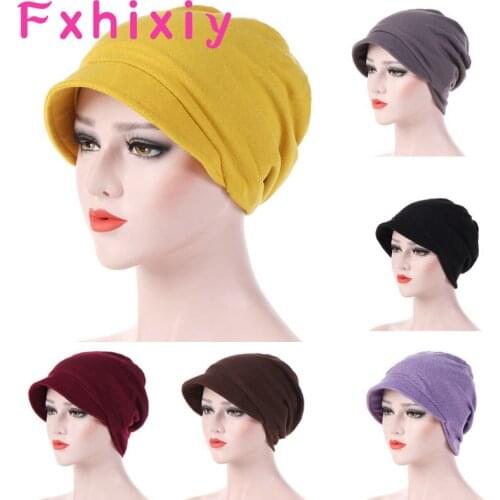 Women Fahion Cotton Skullies Beanie Hat for Women Cap Bonnet Hat Fashion Spring Summer Hat Brim Cover Cap Hair Loss Headwear