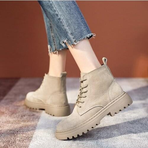 Ladies' winter Martens, flat ankle boots, midheel ankle boots