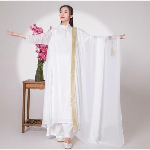 Han Chinese Clothing Robe Vintage Femme Maxi Dresses Chinese Elegant Female Long Robe Yoga Linen Meditation Robe 11608