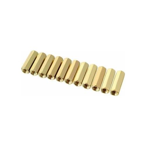 10pcs Brass Straight PCB Pillar Female Thread Hex Standoff Spacer M4x6x18mm