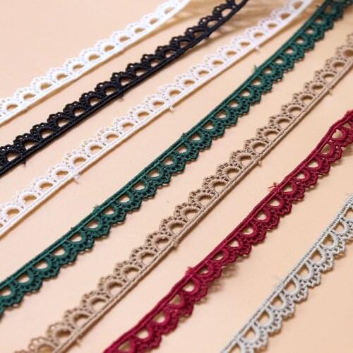 10Yds/lot 1cm wide exquisite dog tooth edge water soluble embroidery lace DIY sofa cuff collar curtain sewing material AC204