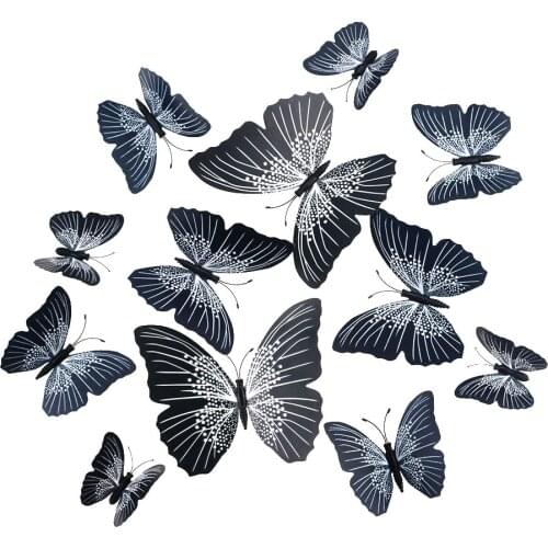 12pcs PVC 3d Butterfly wall decor cute Butterflies wall stickers art Decals home Decoration room wall art