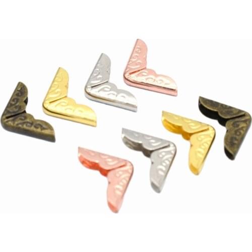 15mm Antique Vintage Bronze Book Decorative metal book corner protectors Scroll Book Corners for Book Decoration Corner Protecto