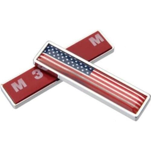 2Pcs/Lot USA Flag Metal Car Sticker Decorate Sticker Emblem Badge For America United States National flag Cars