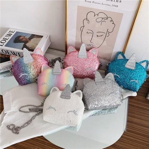 2 Pieces Kids Purse for Little Girls Toddlers Handbag Cartoon Kitty Sequined Mini Crossbody Bag Girls Phone Pouch