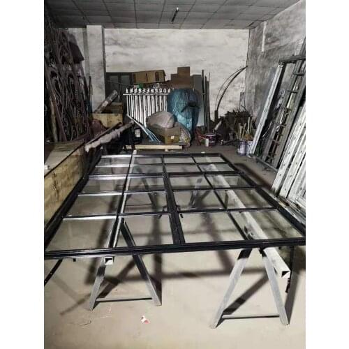 2020 hot sale Competitive price steel framed Low-e Glass Glazed modern interior steel french entry doors grill design