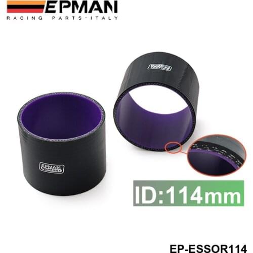 4.48"114mm 4-Ply Silicone Intercooler Turbo Intake Pipe Coupler Hose BLACK For BMW e46 EP-ESS0R114