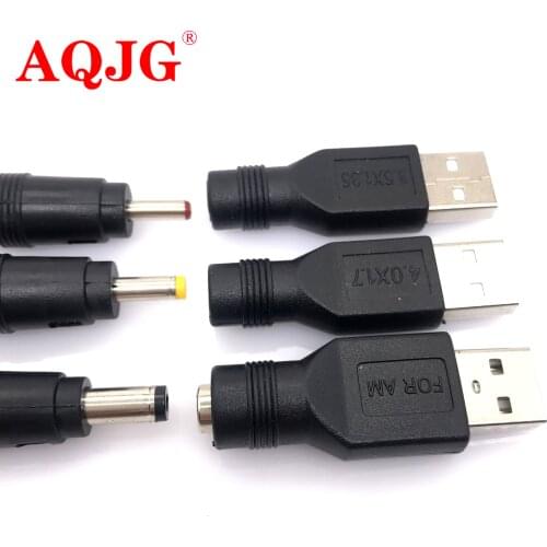 5.5 X 2.1 mm 4.0*1.7 3.5*1.35 female to usb male DC power plug adapter AQJG For laptop DC 5V