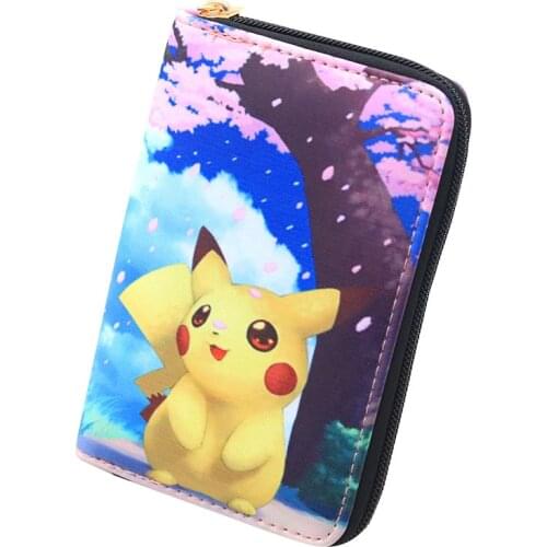Pokemon Anime Short Wallet Pikachu Eevee Snorlax PU Leather Coin Purse Wallet Anime Purses and Handbags Kids Birthday Gifts