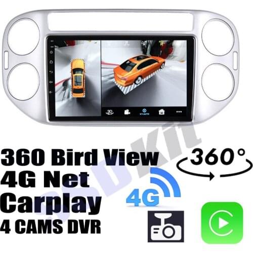 Car Audio Navigation GPS Stereo Media Carplay DVR 360 Birdview Around 4G Android System For Volkswagen VW Tiguan 5N 2007~2018