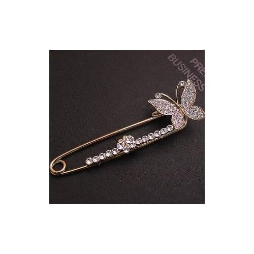 Cardigan large pin rhinestone brooch cape buckle handmade butterfly crystal pin buckle