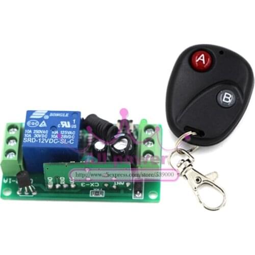 DC 12V 1CH wireless remote control switch remote switch Transmitter Receiver 315/433 MHZ