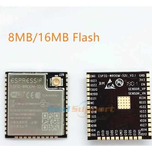 ESP32-WROOM-32U 8MB /16MB Flash Memory Wi-Fi+BT+BLE ESP32 Module IPEX antenna connector Espressif Original