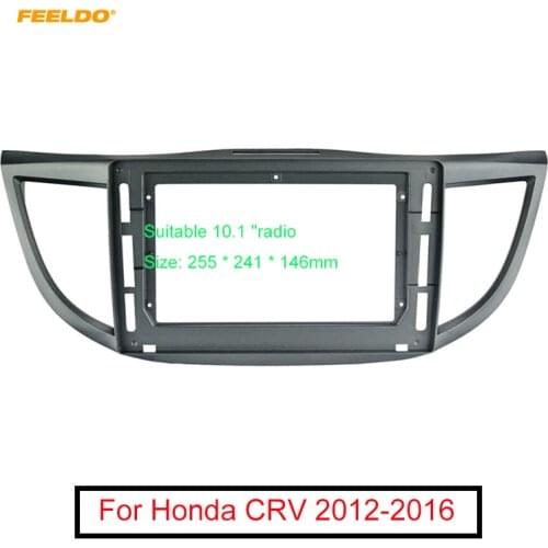 FEELDO Car Audio 10.1" Big Screen Fascia Frame Adapter For Honda CRV 2Din Dash Fitting Panel Frame Kit