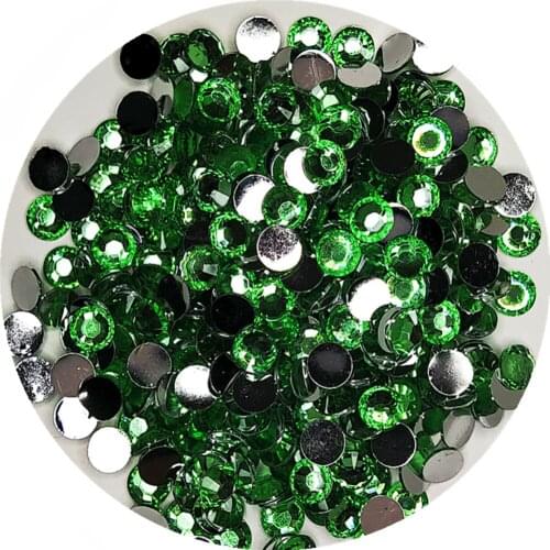 Good Quality Green Resin Flatback Glue On Beads 2mm~6mm Non Hotfix Rhinestones for Nail Art/Garment/Decoration