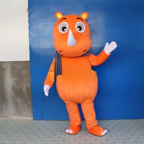 Customized rhinoceros cartoon clothing walking animal doll props to promote plush dress mascot image doll clothing