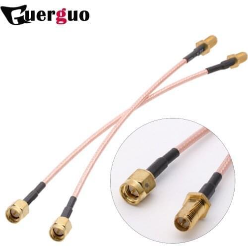 100 PCS RG316 15cm 6" with Pigtail Cable RF-Converter RF Coaxial Adaptor RP-SMA Female to SMA Male