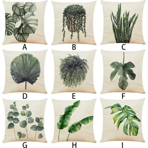 Top Selling Plant Printed Home Decor Accessories Cushion Cover Fashion Green Leaves Pillowcase Throw Pillow Covers Dropshipping