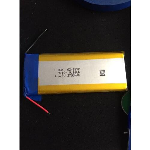 3.7V polymer lithium battery 6040100624199 2700mAh tablet battery MID PAD Rechargeable Li-ion Cell