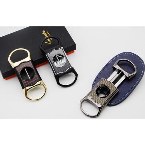 LUBINSKI High Grade Carbon Fiber Super Sharp Cigar Cutter Stainless Steel Cigar Scissors Tobacco Cutting Cigars For COHIBA