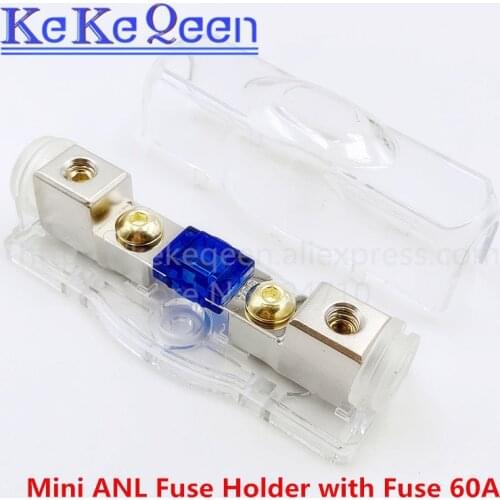 Mini ANL Fuse Holder Universal 60A 12V Copper Plated Car Stereo Audio Power Fuse Holder for Car Boat and Other Vehicles Audio