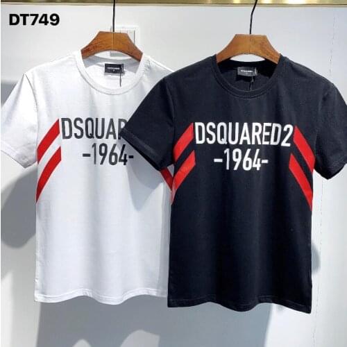 New Dsquared2 mens print T-shirt, cotton hip-hop style DT749