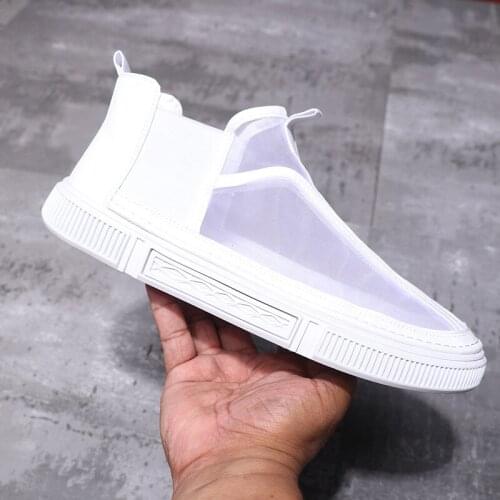 Mens Vulcanized Canvas Shoes High Top Fashion Slip-on Comfortable Sneakers for Men Footwear Male Adulte Chaussures Hommes Z2-47