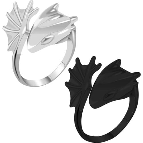 Punk Style Fashion Mens Ring Animal Dragon Shape Opening Adjustable Alloy Temperament Male Jewelry Gift Direct Sales Hot