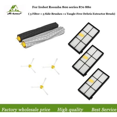 1 set Tangle-Free Debris Extractor &Hepa Filters &Side Brush Replenishment kit for iRobot Roomba 800 900 series 870 880 980