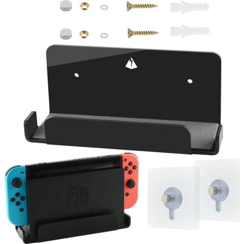 Wall Mount Holder for Nintendo Switch Dock Station Adhesive Small Wall Shelf Floating Wall Mount Stand Switch Dock Accessories