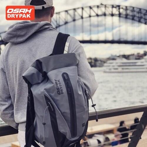 OSAH professional waterproof outdoor hiking backpack cycling bag large capacity 30L fashionable PVC material motorcycle bag