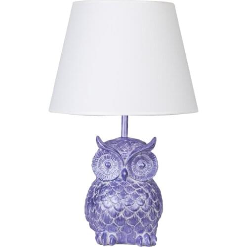 Qdec New Season Trend Gift Accessories Bedroom Office Home For Living Room Animal Figure Modern Designed Purple White Owl Lampshade