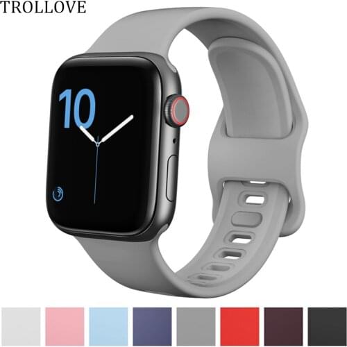 Soft Silicone Sport Band For Apple Watch Series 5 4 3 2 1 42mm 38mm 40mm 44mm Rubber Wrist Bracelet Strap For iWatch Watchband