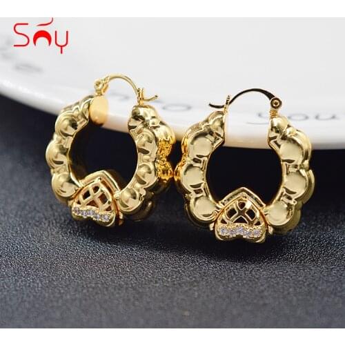 Sunny Jewelry Fashion Jewelry 2020 New Design Hoop Earrings For Women High Quality Zircon Exquisite Flower Designer Earrings