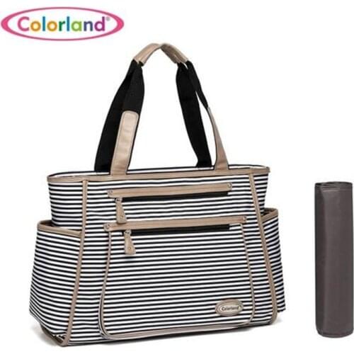 Colorland New Diaper Bag For Mom Stripe Nappy Bag Durable Baby Bags For Stroller Baby Changing Bag Bolso Maternidad Tote 2017