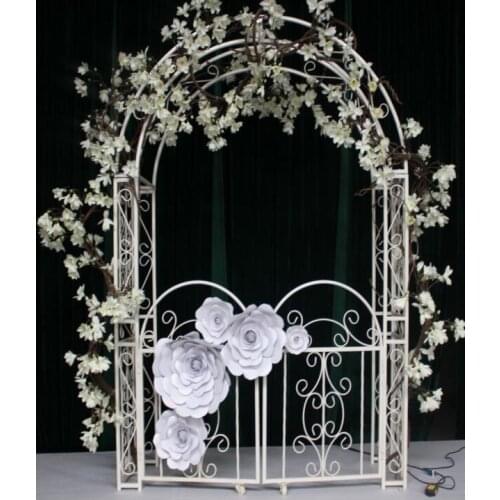 Wedding garden wrought iron arch flower rack climbing vine shelf outdoor European-style decorative gate Pavilion flower gate wed