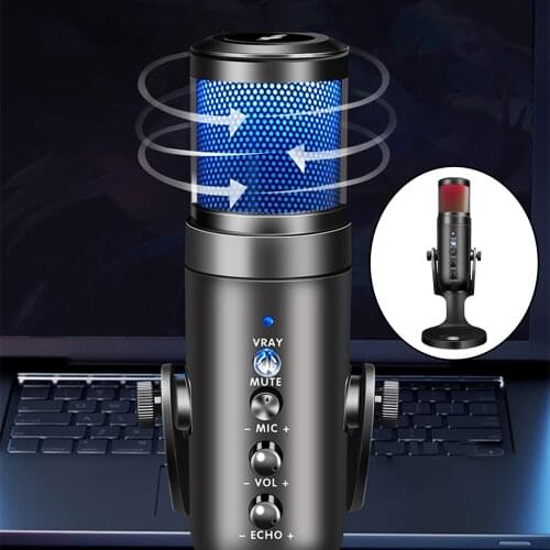 USB RGB Microphone for Laptop Desktop Podcasting Recording Streaming Mic