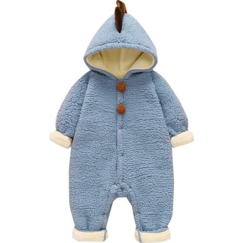 2020 Winter Baby Romper Unisex Baby Girl Clothes Heavyweight Hooded Solid Baby Boy Clothes Girls Baby Clothing Roupas de bebe