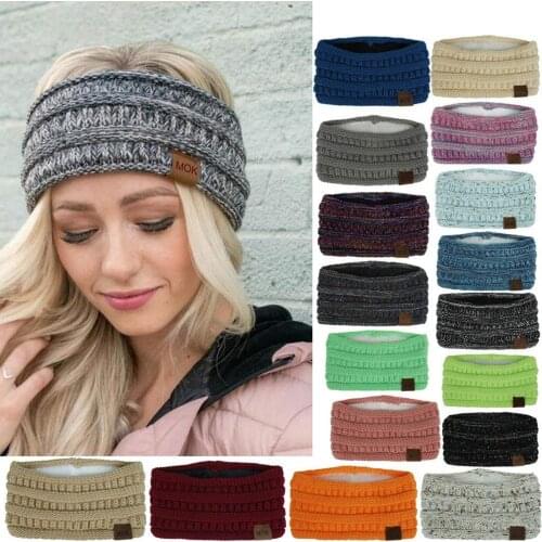 Winter Warmer Knitted Headband Turban For Lady Women Crochet Bow Wide Stretch Hairband Headwrap Hair Band Accessories For Girl
