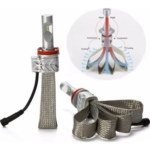 1 Set H8 H9 H11 50W 8000LM 5S LED Headlight H1 H4 H7 9005 9006 9012 HB3 HB4 HIR2 Fanless 6500K Car Driving Fog Lamps Bulbs Belt