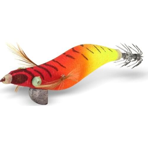1PCS Luminous Squid Jig Fishing Wood Shrimp Lure Squid Cuttlefish Jigs Lures Spinnerbait Fishing Baits
