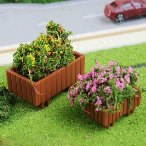 10pcs/lot 1/75 Red Plastic Scale Model Craft Square Vase For Kits Toys Landscape And Architecture Diorama