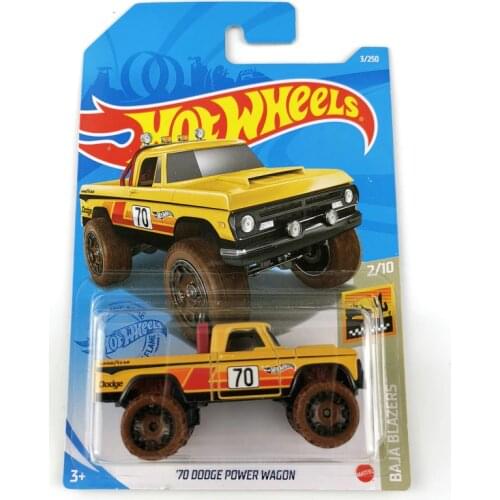 2021-3 Hot Wheels Cars 70 DODGE POWER WAGON 1/64 Metal Diecast Model Cars Kids Toys Gift