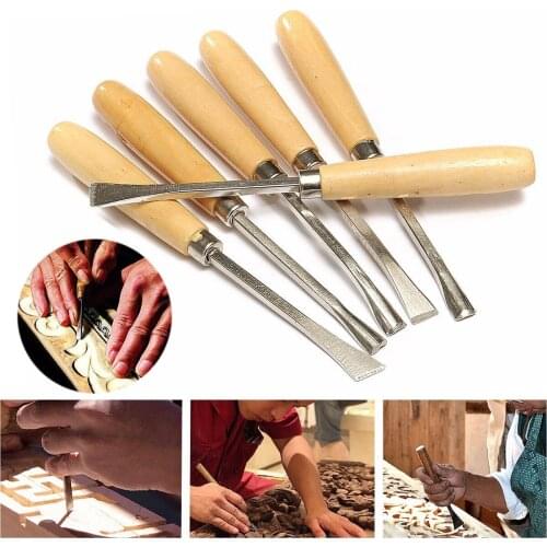 6pcs/set Woodworking Wood Carving Tool Hand Chisel Hobby DIY Gouges Model Making